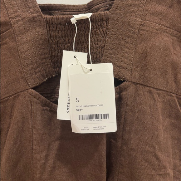 OAK + FORT Brown Square-Neck Mini Dress - Espresso Brown - Picture 8 of 8